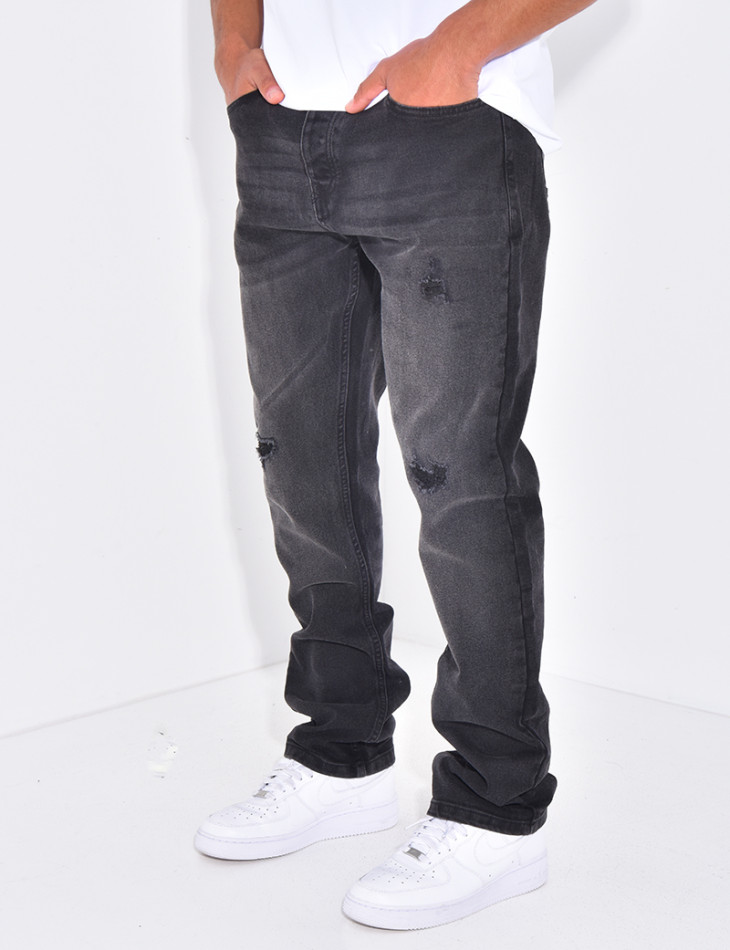 Jeans destroy coupe droite