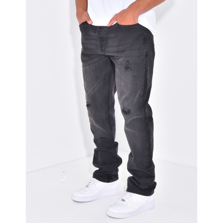 Jeans destroy coupe droite