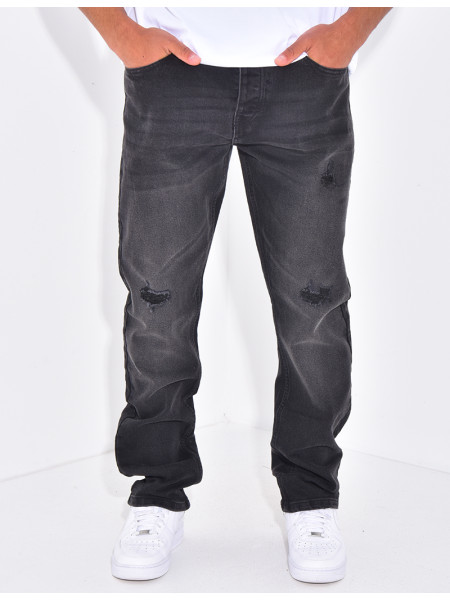 Jeans destroy coupe droite