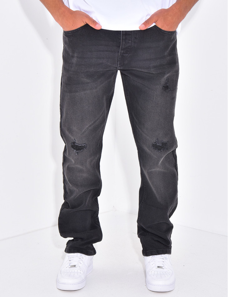 Jeans destroy coupe droite