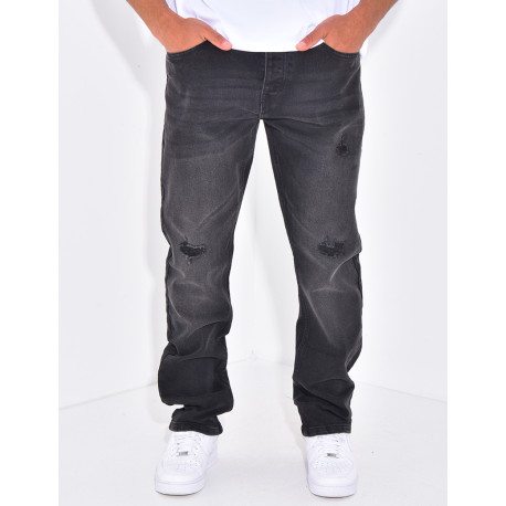 Jeans destroy coupe droite