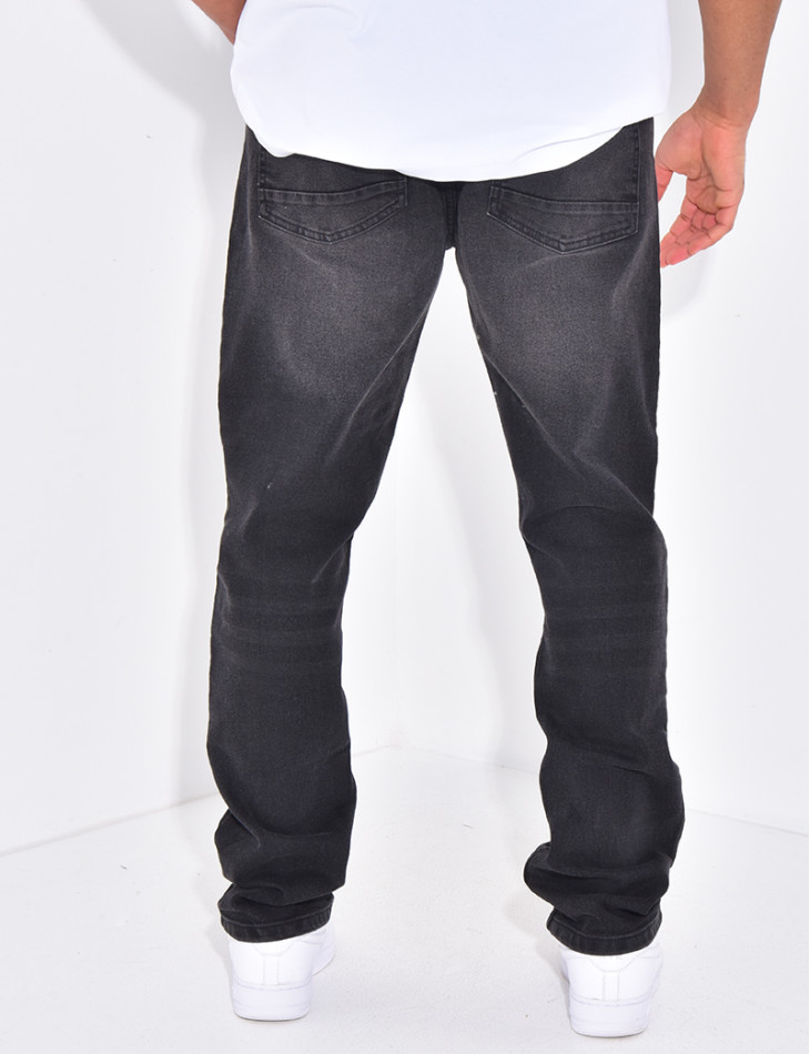 Jeans destroy coupe droite