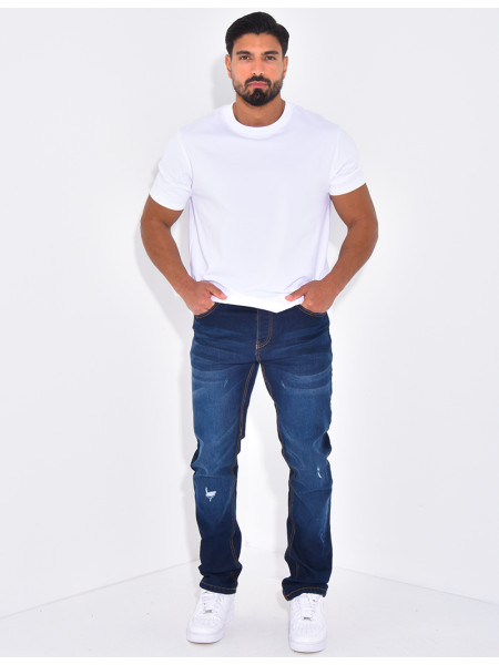 Jeans destroy coupe droite