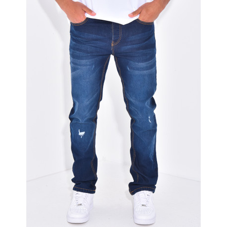 Jeans destroy coupe droite