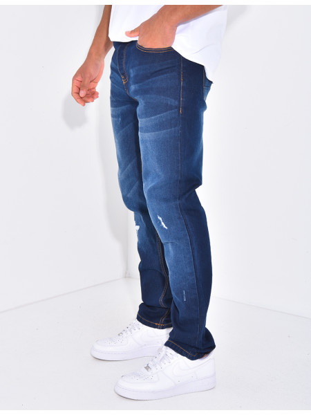 Jeans destroy coupe droite