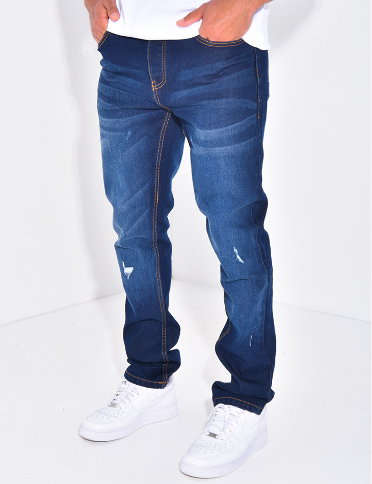 Jeans destroy coupe droite