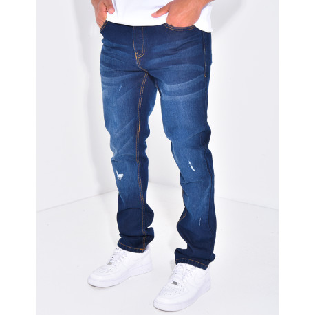 Jeans destroy coupe droite