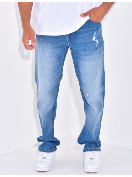 Jeans destroy coupe droite