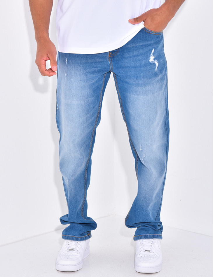 Jeans destroy coupe droite