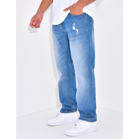Jeans destroy coupe droite