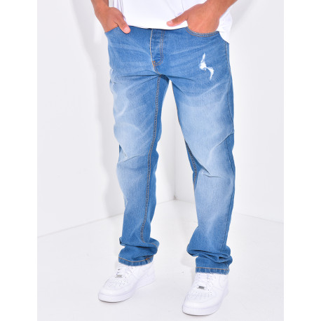 Jeans destroy coupe droite