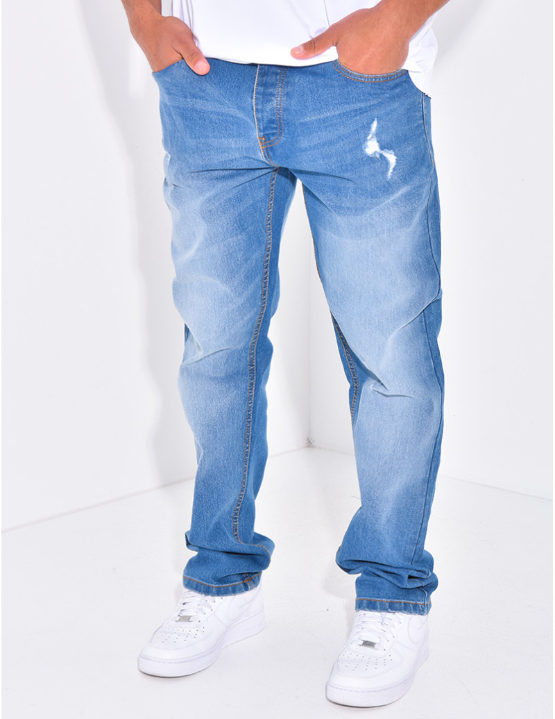 Jeans destroy coupe droite
