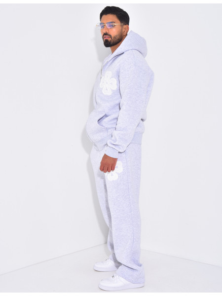 Ensemble pantalon et sweat zippé à motifs