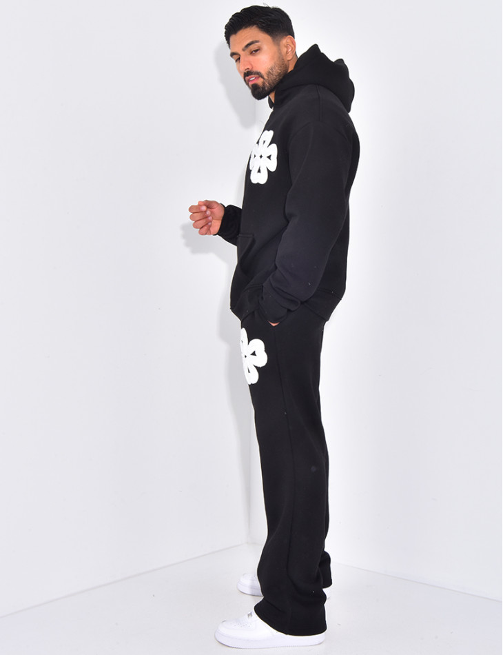 Ensemble pantalon et sweat zippé à motifs