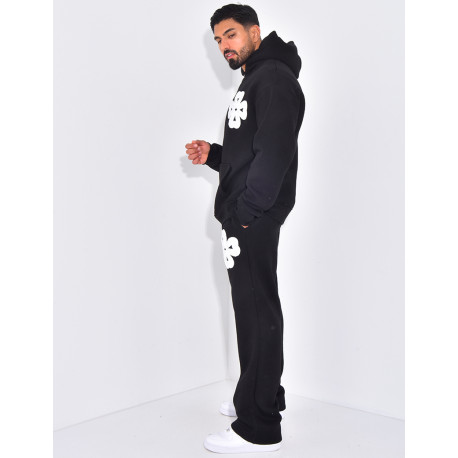 Ensemble pantalon et sweat zippé à motifs