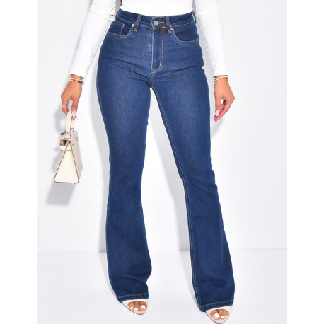 Jeans skinny stretch à bas évasé