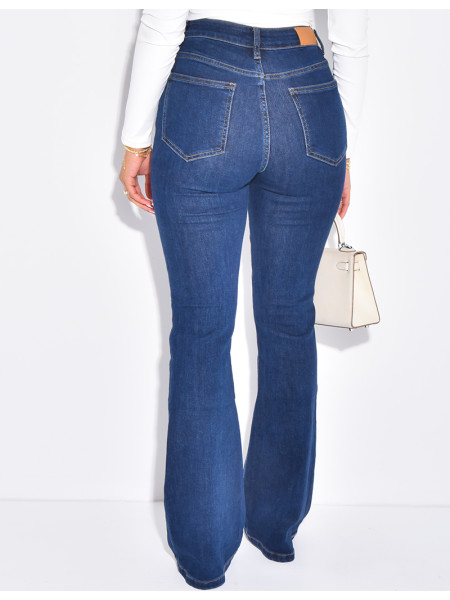 Jeans skinny stretch à bas évasé