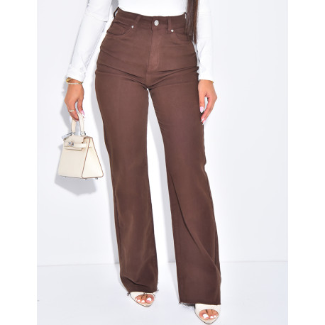 Jeans taille haute coupe droite stretchy