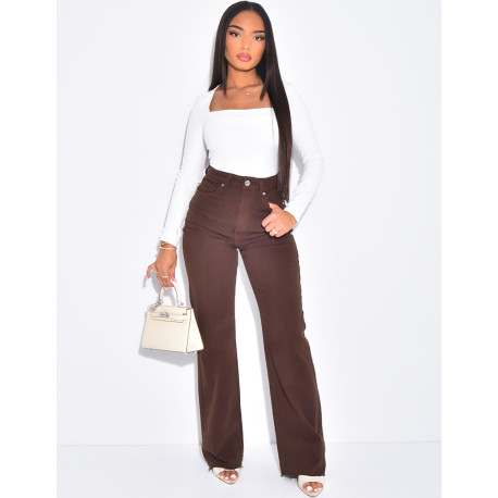 Jeans taille haute coupe droite stretchy