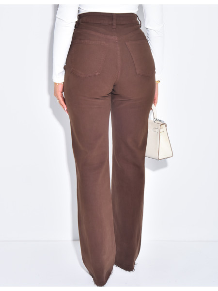 Jeans taille haute coupe droite stretchy