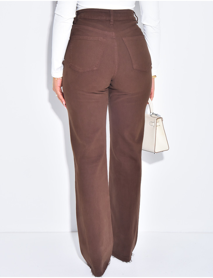 Jeans taille haute coupe droite stretchy