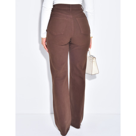 Jeans taille haute coupe droite stretchy