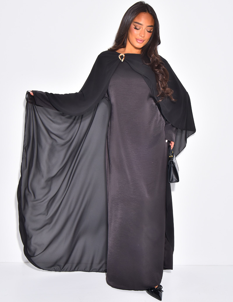Robe longue en satin à...