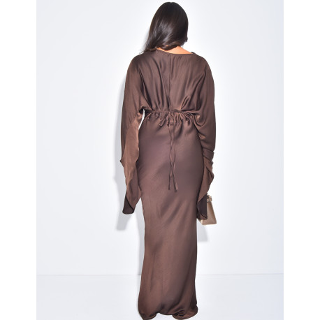 Robe longue ample à cintrer à la taille