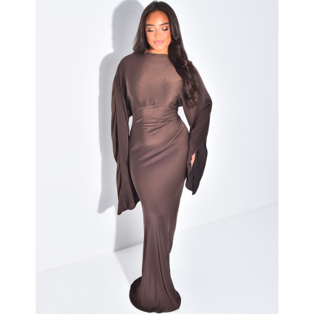 Robe longue ample à cintrer à la taille