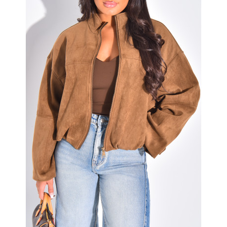 Bombers court et oversize en suédine