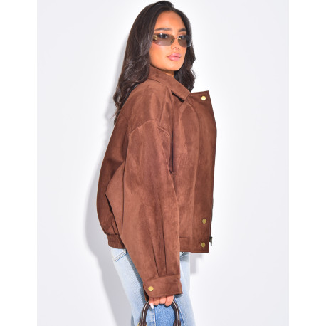 Bomberjacke aus Wildlederimitat