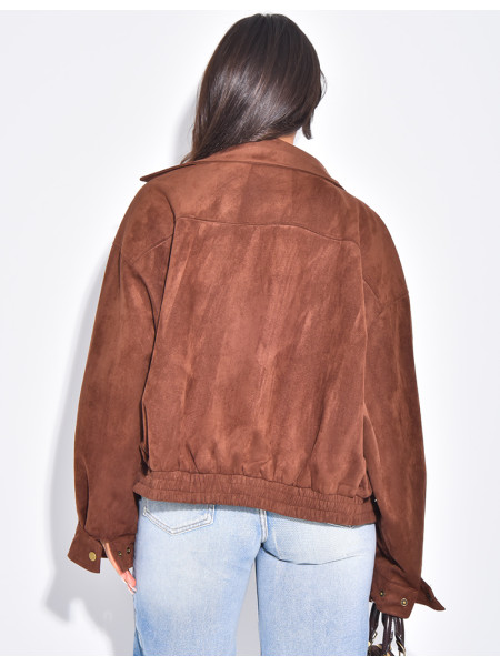 Bomberjacke aus Wildlederimitat