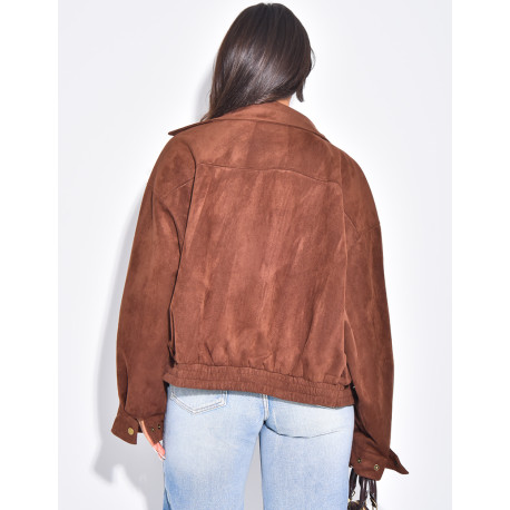 Bomberjacke aus Wildlederimitat