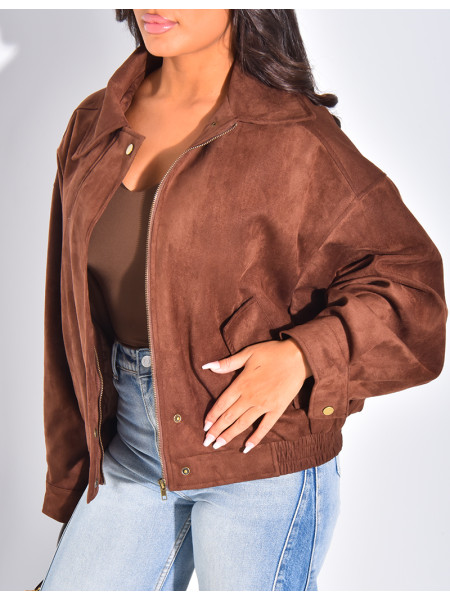 Bomberjacke aus Wildlederimitat