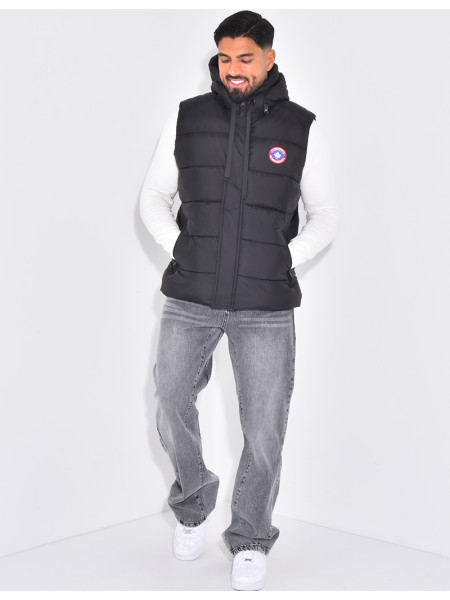 Doudoune à capuche sans manches