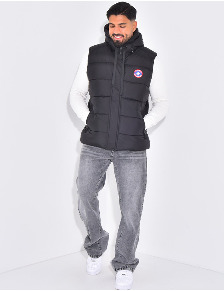 Doudoune à capuche sans manches