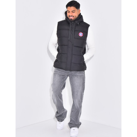 Doudoune à capuche sans manches