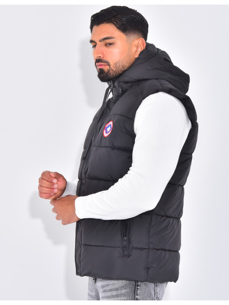 Doudoune à capuche sans manches