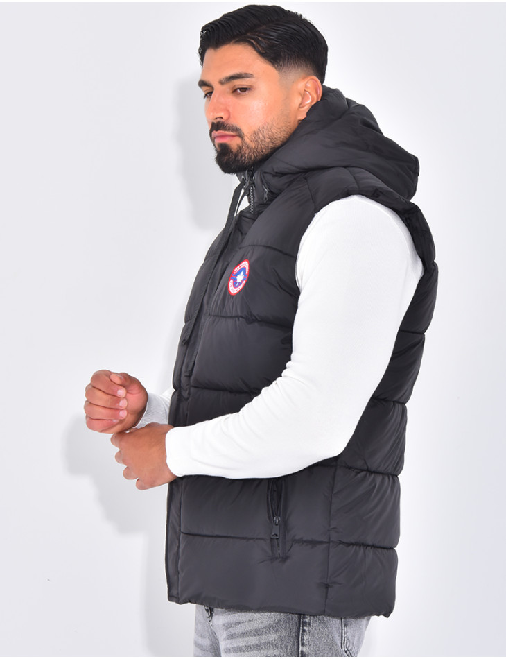 Doudoune à capuche sans manches