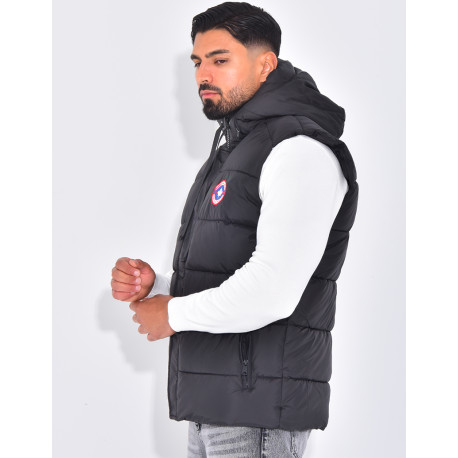 Doudoune à capuche sans manches