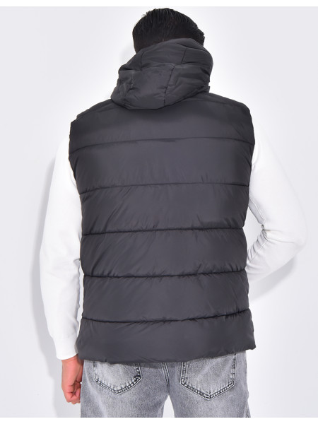 Doudoune à capuche sans manches