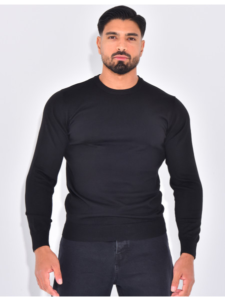 Pull fin col rond