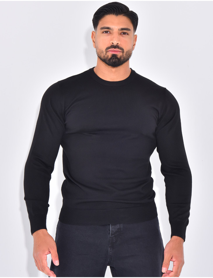 Pull fin col rond