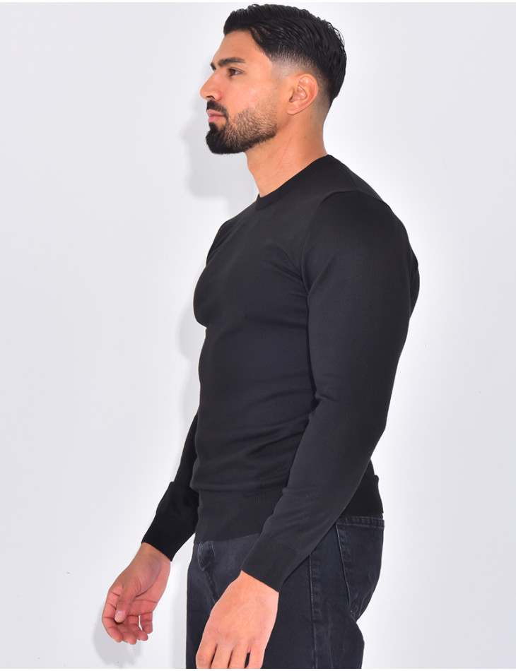 Pull fin col rond