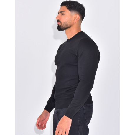 Pull fin col rond