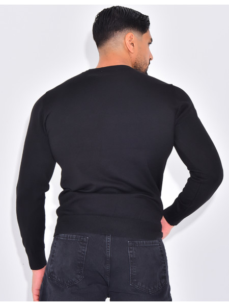 Pull fin col rond