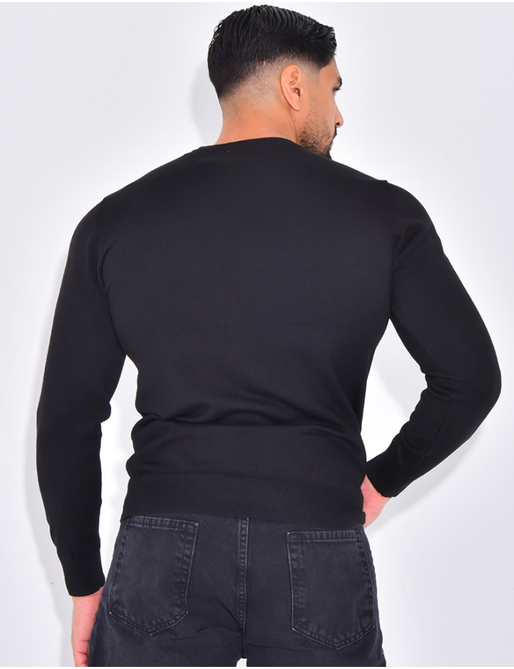 Pull fin col rond