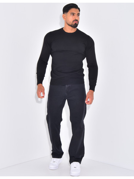 Pull fin col rond