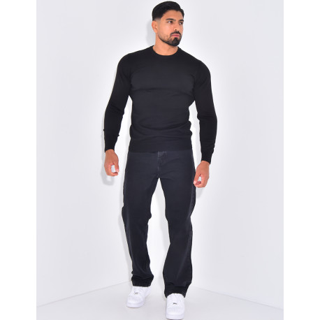 Pull fin col rond