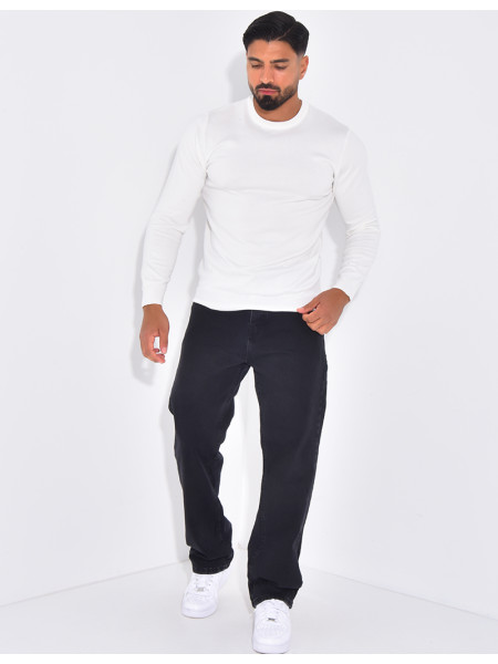 Pull fin col rond